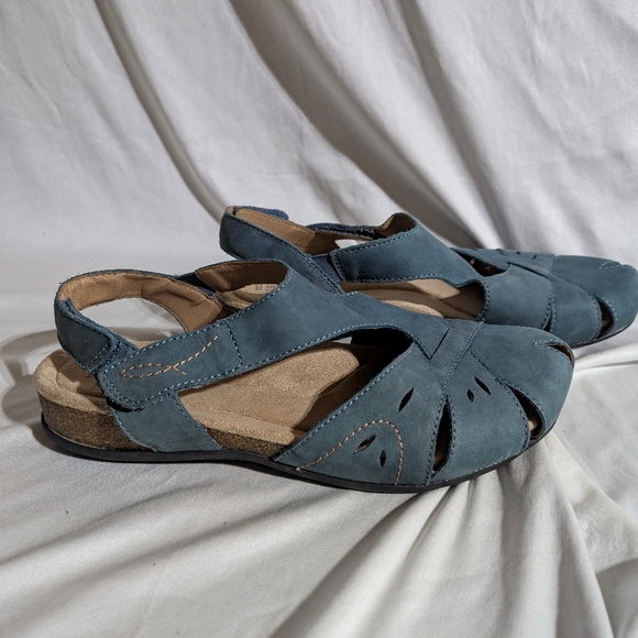 Earth Origins Sandals Womens Size 10 W Teal Suede Birdine Comfort Slingback - Picture 5 of 9